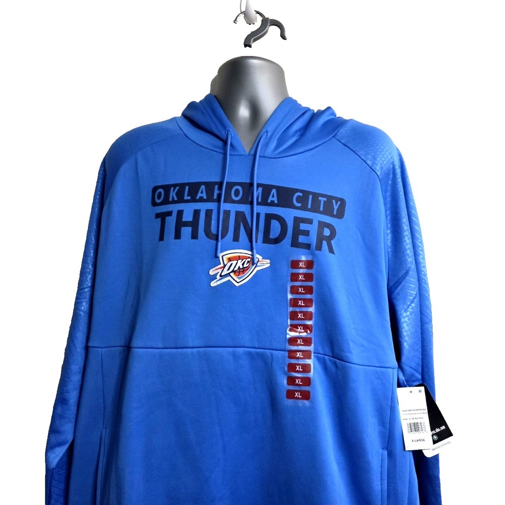 Brand New Men's NBA OKC Thunder Blue Hooded Sweater Size XL Warm -X Large - Picture 2 of 16